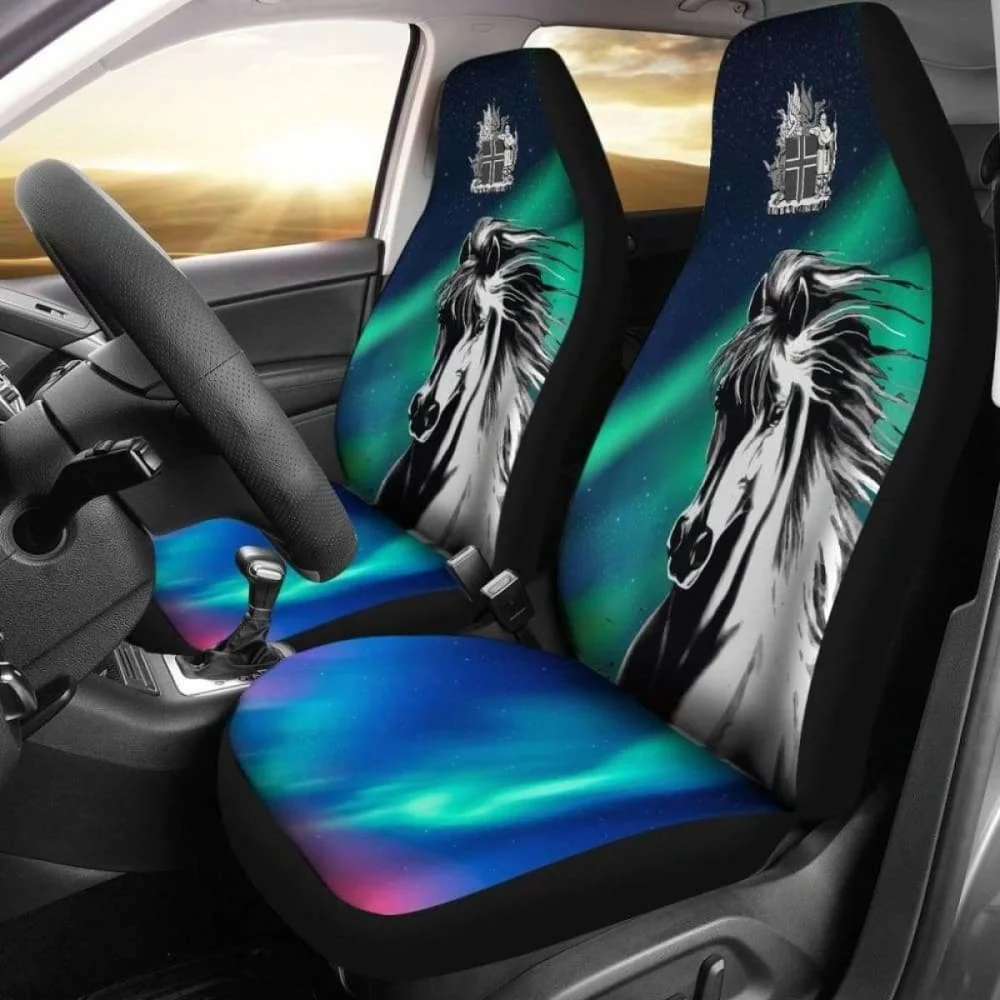 

Icelandic Horse Northern Lights Car Seat Covers 170804,Pack of Front Seat Cover