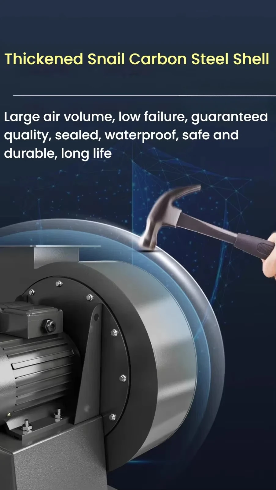 مروحة معدنية تجارية احترافية، مضخة تحمل محرك فولاذي، مقاومة لدرجات الحرارة العالية، مروحة عادم صناعية #5