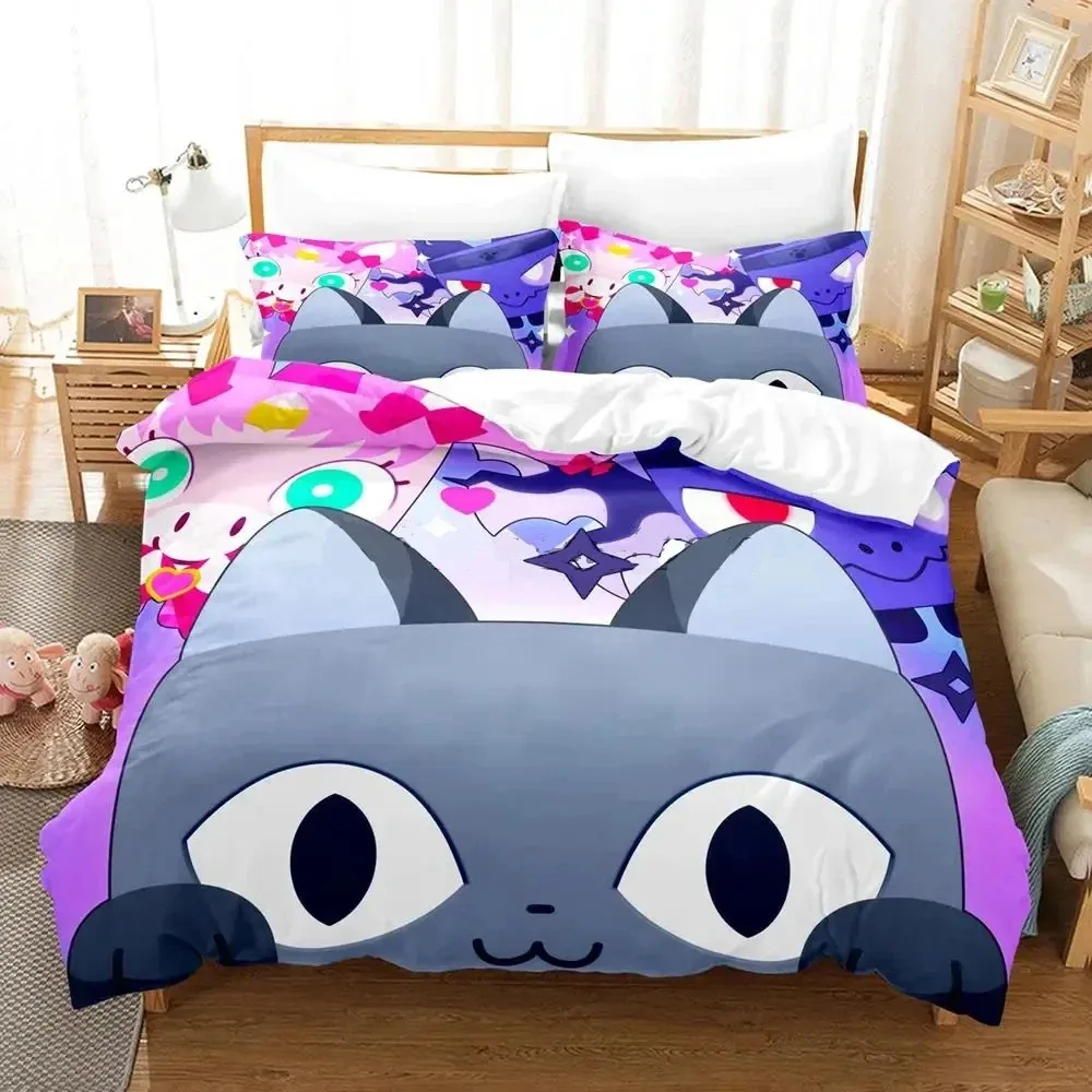 Cat Pet Simulator X Bedding Set Single Twin Full Queen King Size Aldult Bed Set Boys Bedroom Duvet Cover Sets Anime Bed Sheet Se