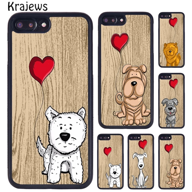 Krajews Westie West highlandature schnauzer terrier heart dog Phone Case For iPhone 16 15 14 XR XS 11 12 mini 13 Pro MAX Plus