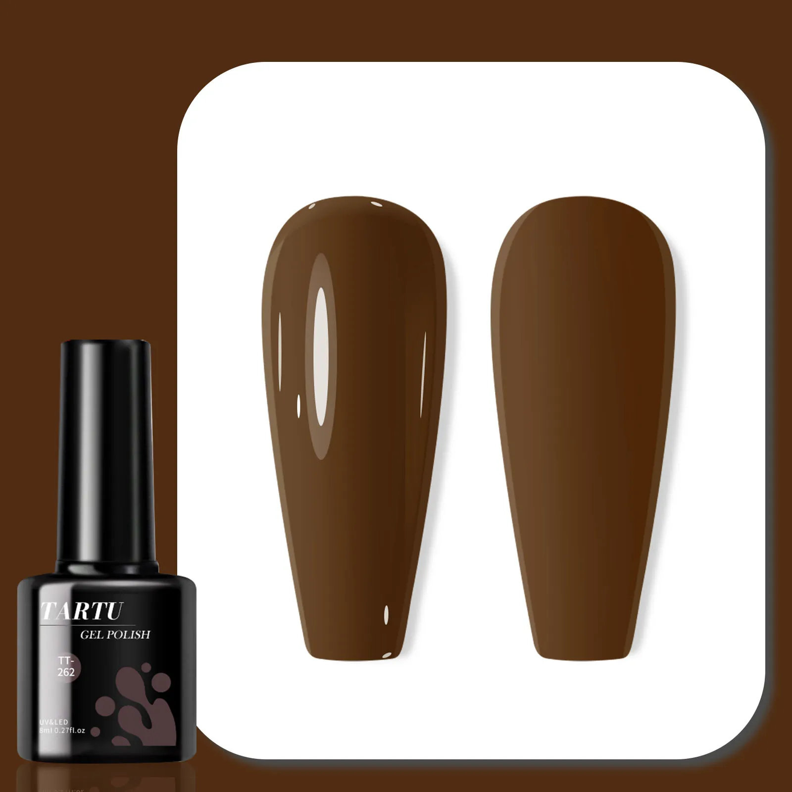 TARTU – vernis à ongles gel marron-noir, semi-permanent, adapté au manucure à domicile, cadeaux DIY pour filles, 8ml