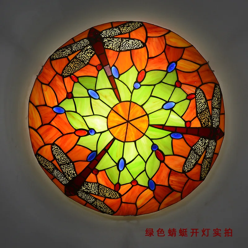 Turkse Plafondverlichting Restaurant Ganglamp Europese Stijl Tiffany Lamp Ronde Glazen Lampen Slaapkamer Balkon Hal Loft Lamp