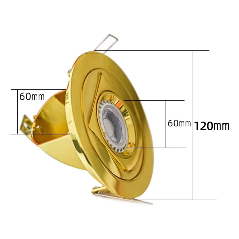 Customized High End Gold Plated 3W 6W Recessed Ceiling Elephant Nose Spotlight for Cabinet Display Lighting