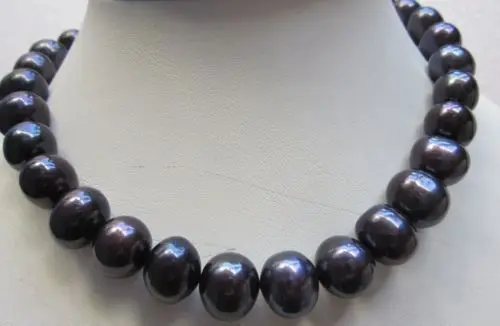 

Free Shipping NEW HUGE 11-12MM SOUTH SEA GENUINE BLACK PEARL NECKLACE -