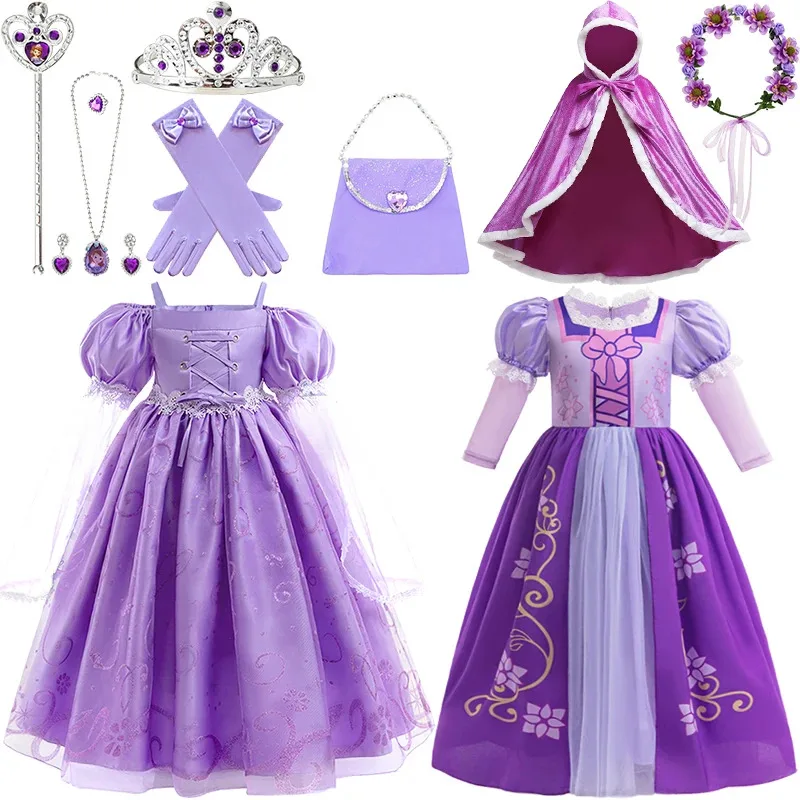 

Fantasia Girl Halloween Cosplay Tangled Princess Sofia Costume Carnival Christmas Children Birthday Party Masquerade Fairy Dress