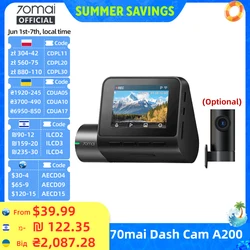 Global 70mai Dash Cam A200 Dual-channel Record 1080P HDR 2'' IPS Screen 24H Parking Monitor Car DVR 70mai A200 WIFI APP 130° FOV