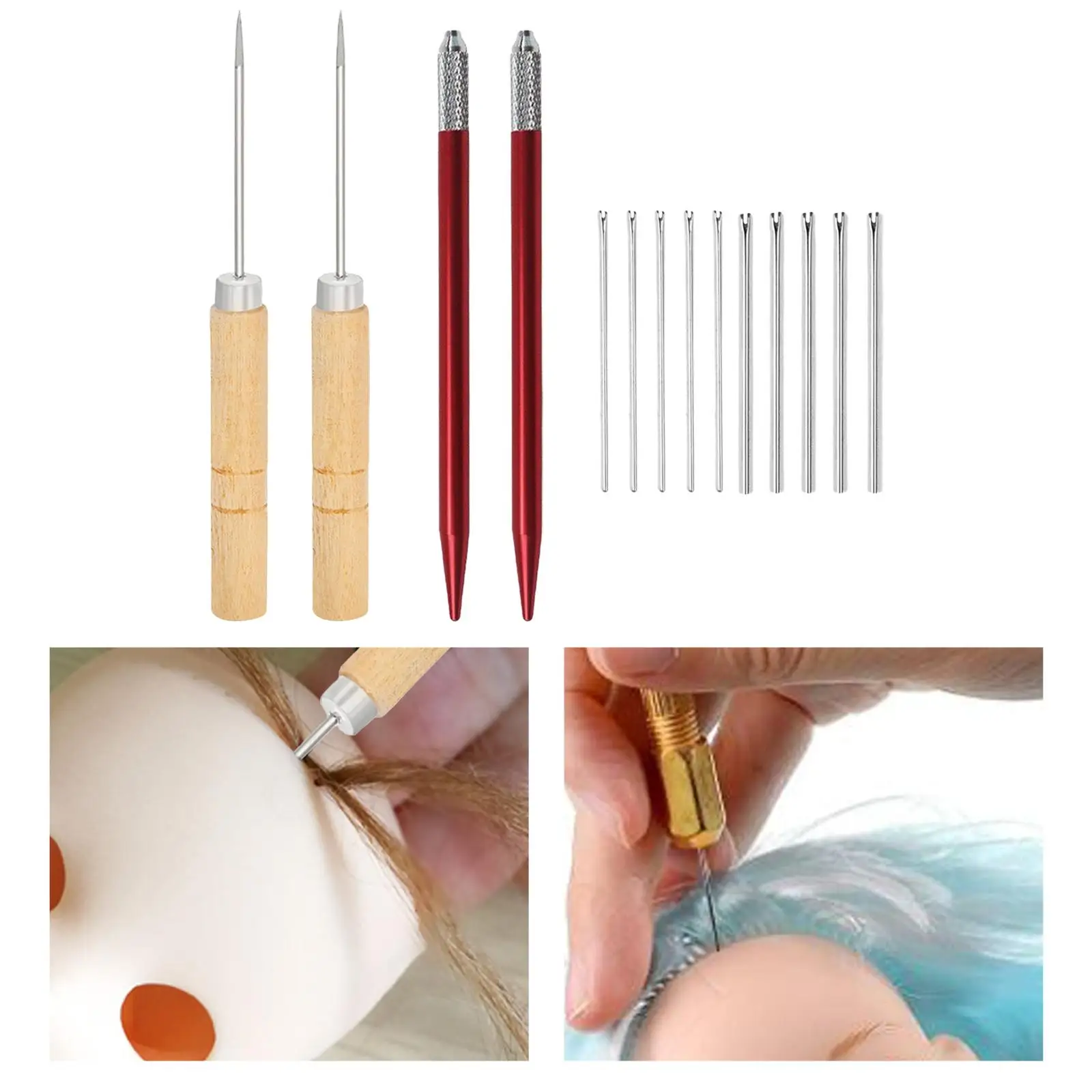 Doll Reing Tools Reborn Hair ing Tool 10 2 Holders 2 Awls Doll Hair ing,