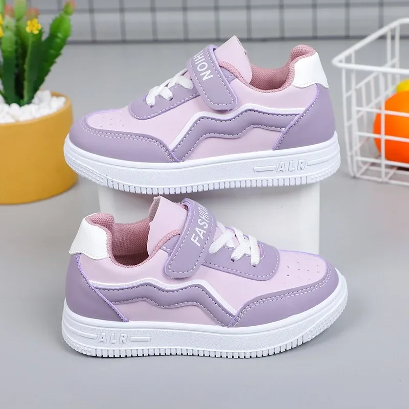 Girl\'s Fashion Non-slip Sneakers Purple New Casual Shoes Students Running Shoes Kids Children Girls Breathable Outdoor Shoes