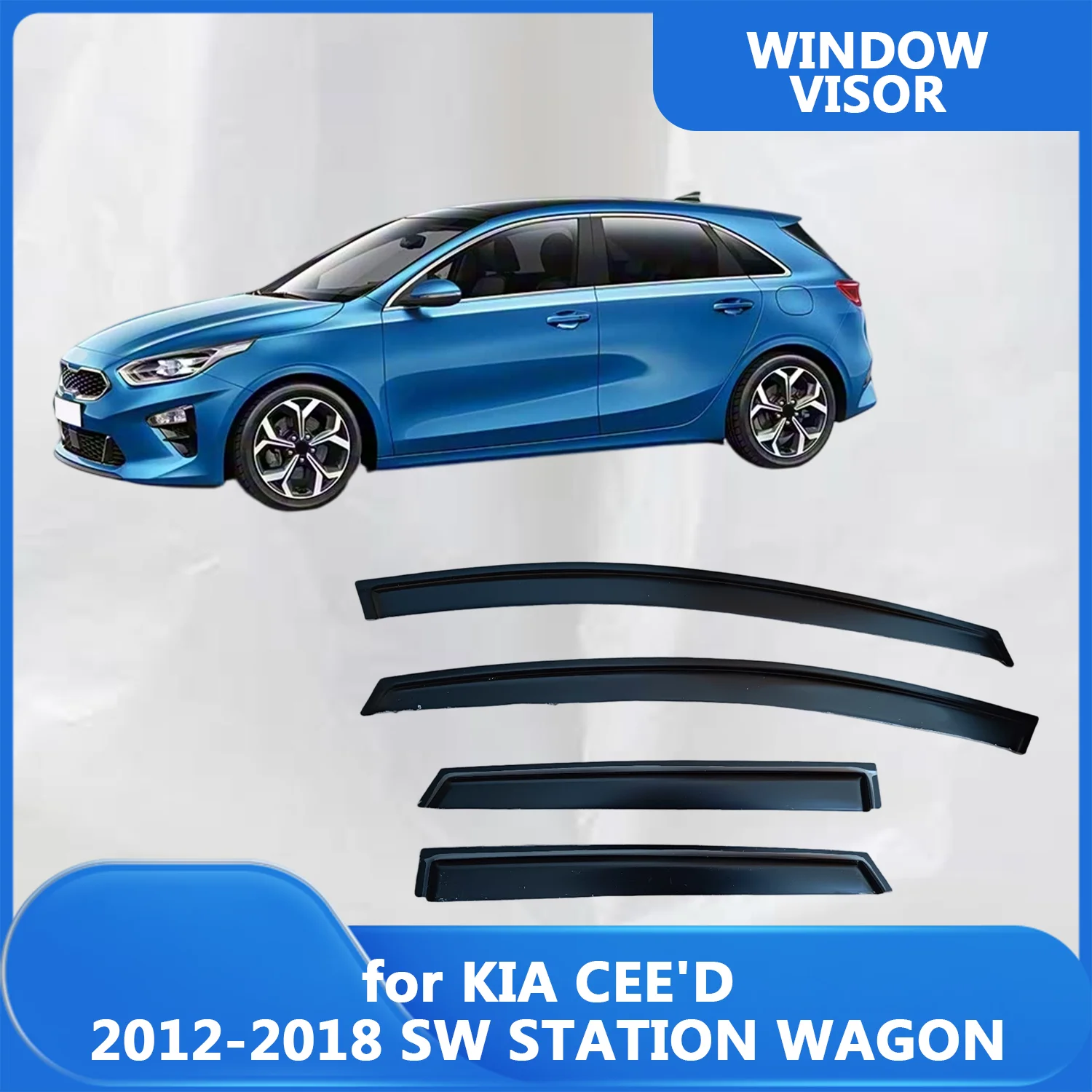 

Window Visor for KIA CEE'D 2012 2013 2014 2015-2018 SW STATION WAGON Wind Deflectors Rain Guards Door Visor Vent Shades Rain
