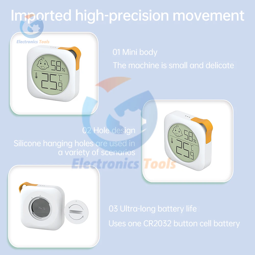 -20～60℃ LCD Digital Electronic Temperature Humidity Meter Detector Indoor Comfort Expression Display Thermometer Hygrometer