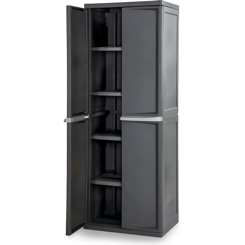 

4 Shelnet, Heavy Duty and Easy to Assemble Plastic Storage Unit, Organize Bins in the Garage, Basement, Attic, Mudroom, Gray, 1-