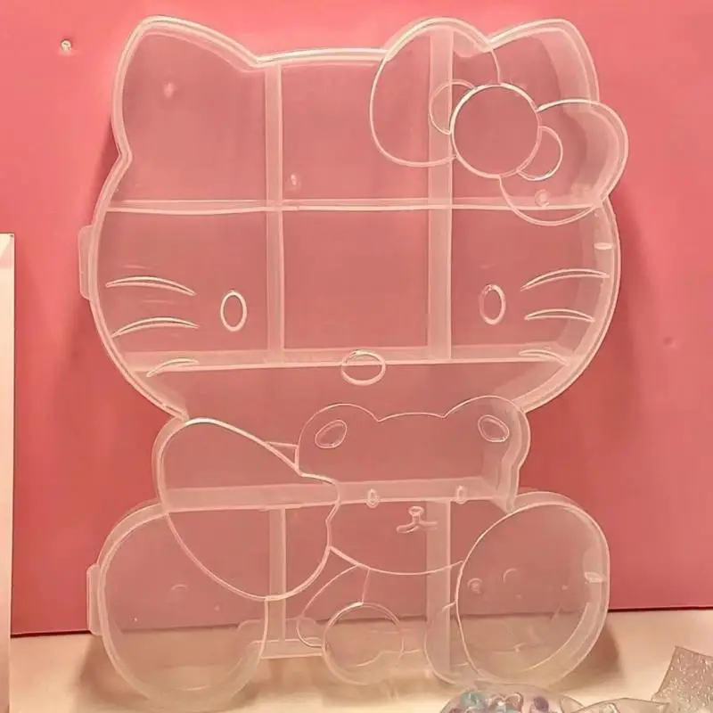 Kotak penyimpan kartun Hello Kitty lucu baru dengan penutup kotak penyimpanan cincin kalung pelajar Desktop Aksesori Wanita grosir