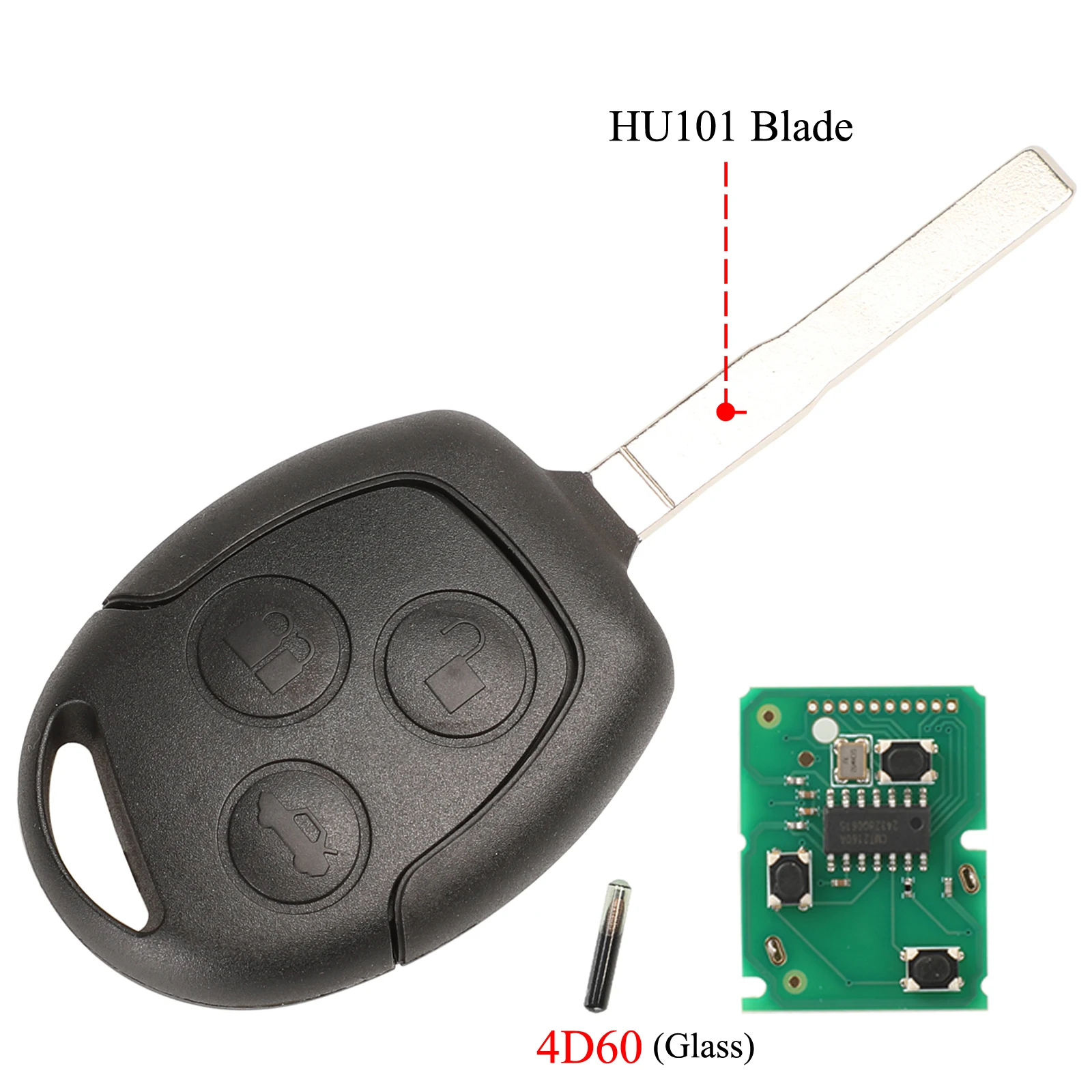 Jingyuqin 3 Taste Remote Key 315/433Mhz Für Ford Focus Fiesta Fusion C-Max Für Mondeo Galaxy c-Max S-Max Mit ID60 4D63 Chip