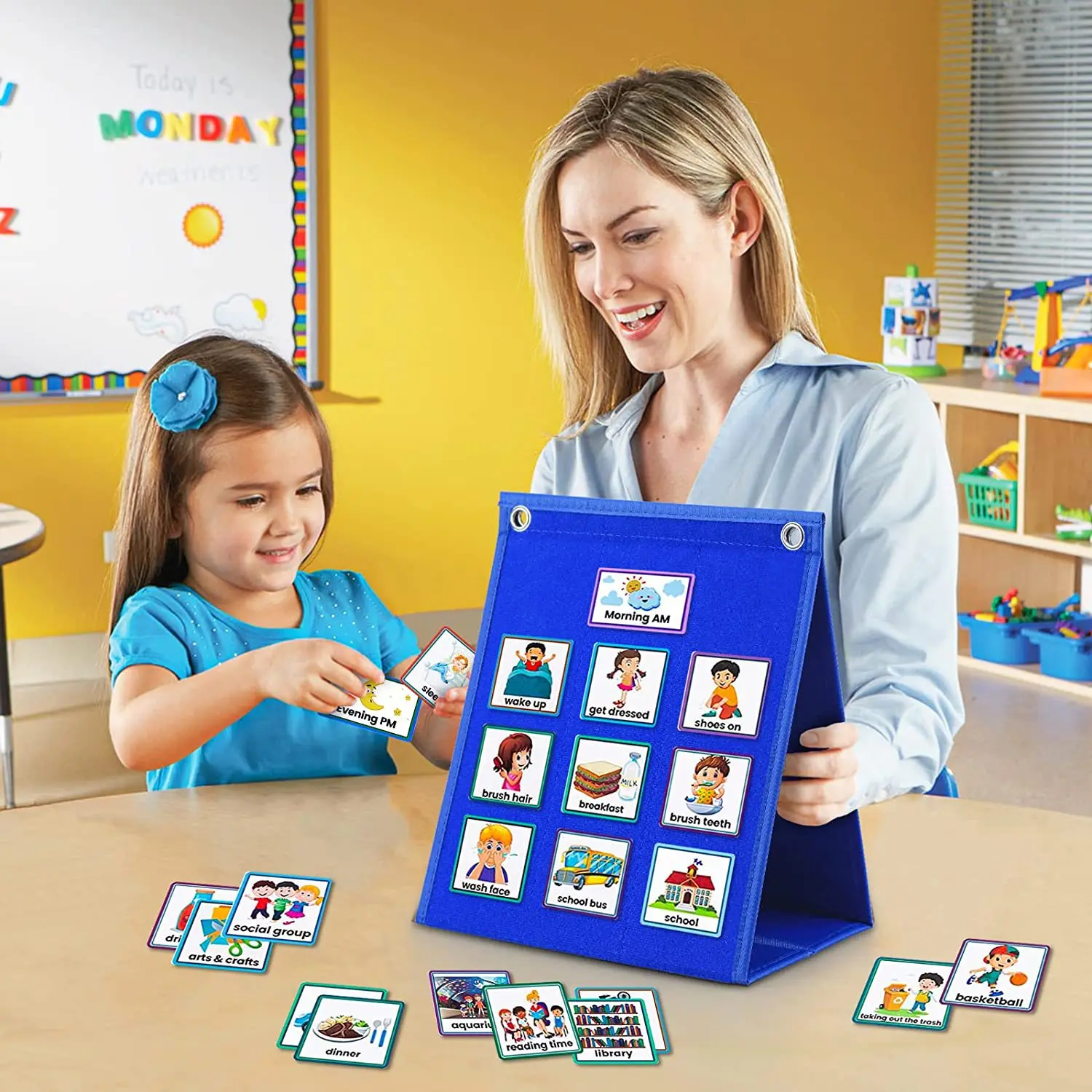 Visual Schedule for Kids Chore Chart,Calendar Chart Autism Learning Materials Kids Visual Behavioral Montessori Educational Toys