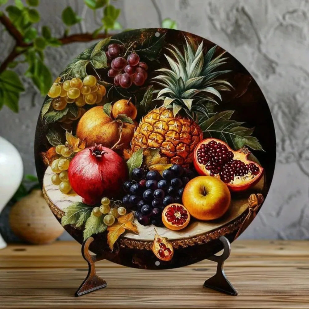 1PC Vintage Fruit-Themed Decor - Pineapple, Grape & Pomegranate Patterns | Home/Bar Decor | Christmas Gift