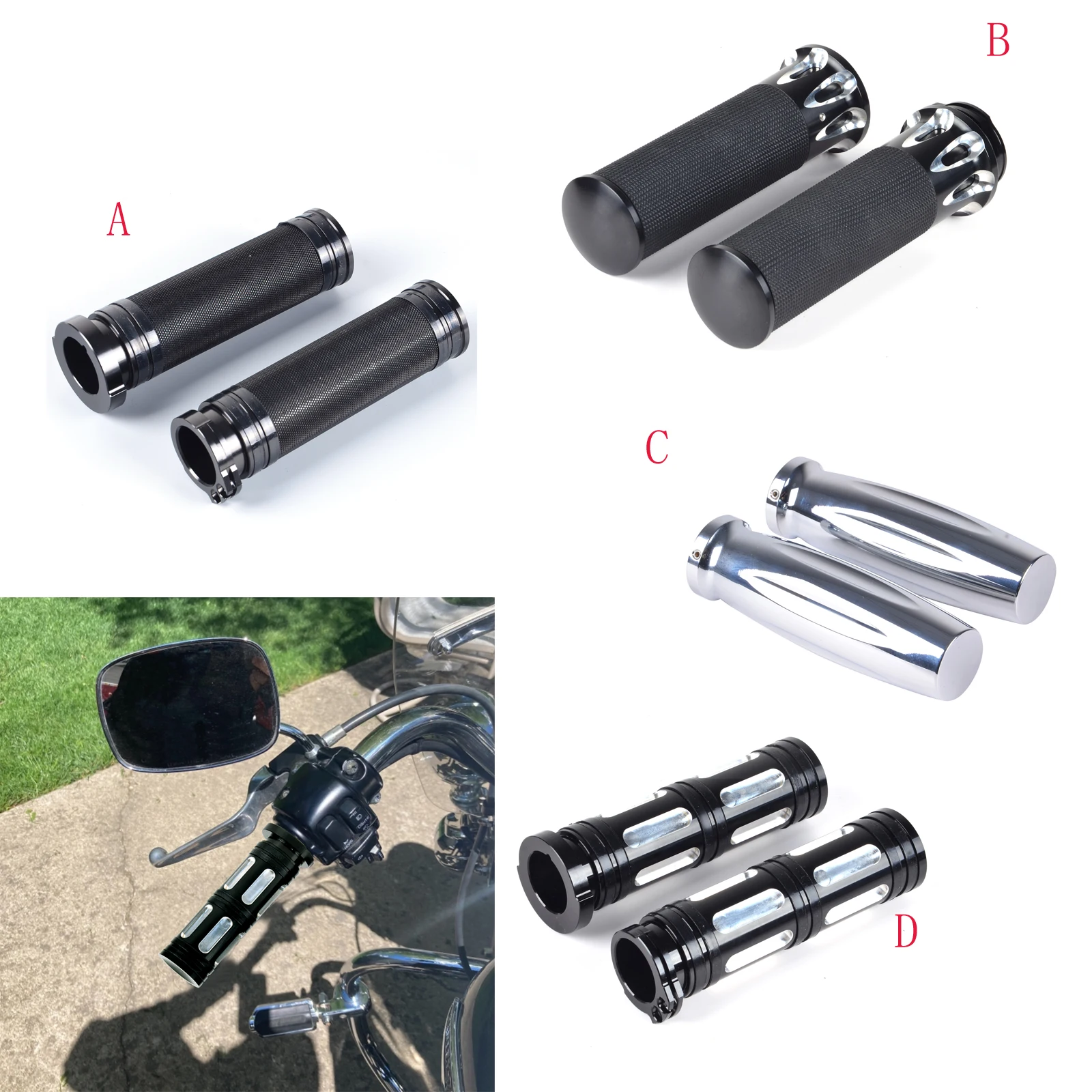 

1"25mm Handle Grips Motorcycle CNC Aluminum Handlebar Grips For Harley Touring Road King Glide Dyna Fatboy Softail Sportster XL