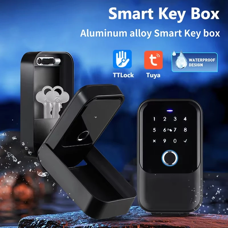 Fingerprint Key Box Storage Secret Key Lock Fusebox BLE Tuya / Ttlock App Unlock Support Wifi Gateway Secreta Safety Box Padlock