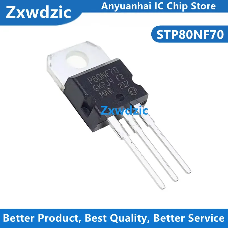 10pcs New Original STP80NF70 P80NF70 80NF70  TO220 Inverter Field-Effect Transistor Electric Vehicle Controller