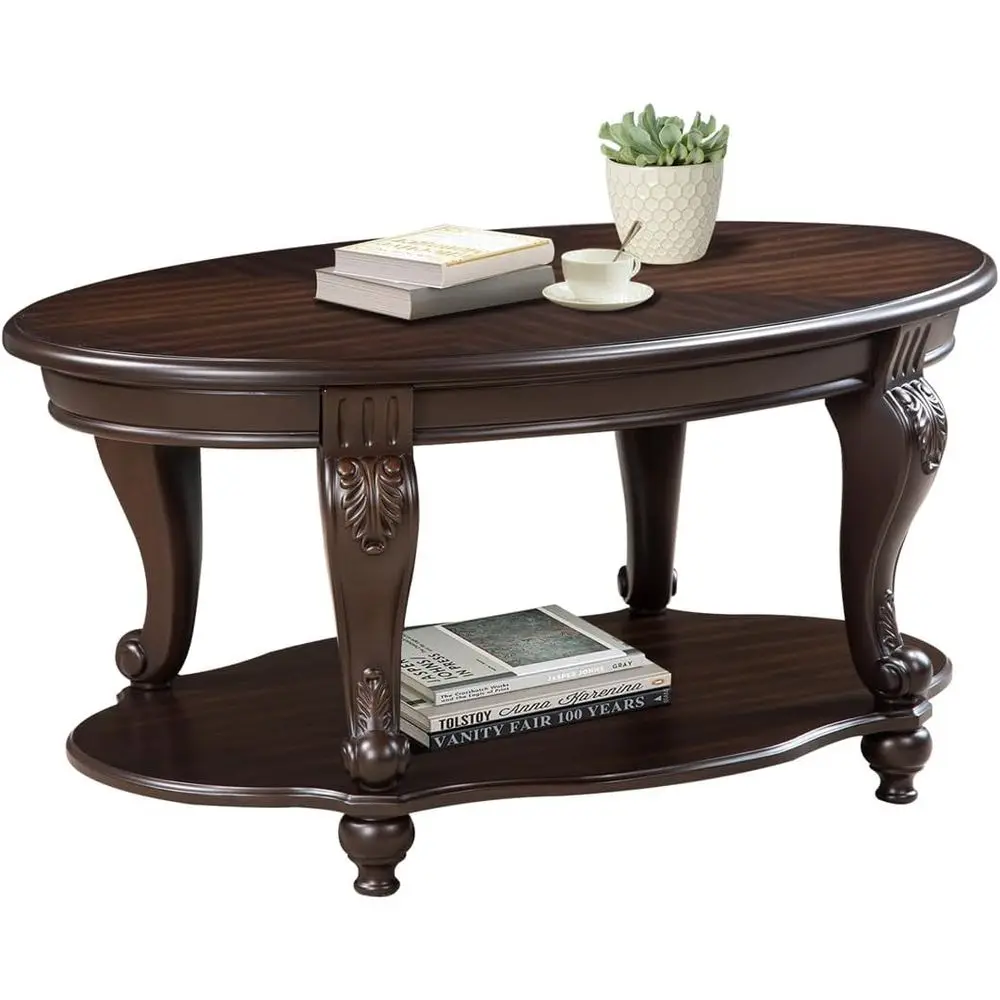 

Винтажный круглый журнальный столик 42 дюйма с резными деревянными ножками для гостиной