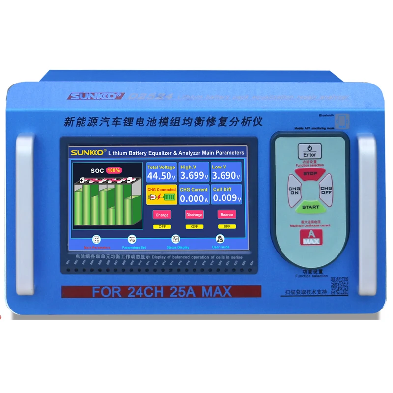 

SUNKKO D2524 25A New Energy Vehicle Lithium Battery Module Equalizer For New Energy Vehicle And Battery Analyzer
