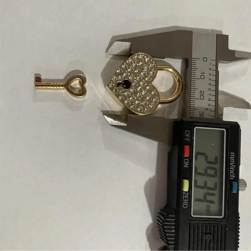 NEW 1 PCS For Jewelry Box Small Wooden Box Metal Love Wish Lock Keyed Padlocks Diamond Heart Shaped Lock