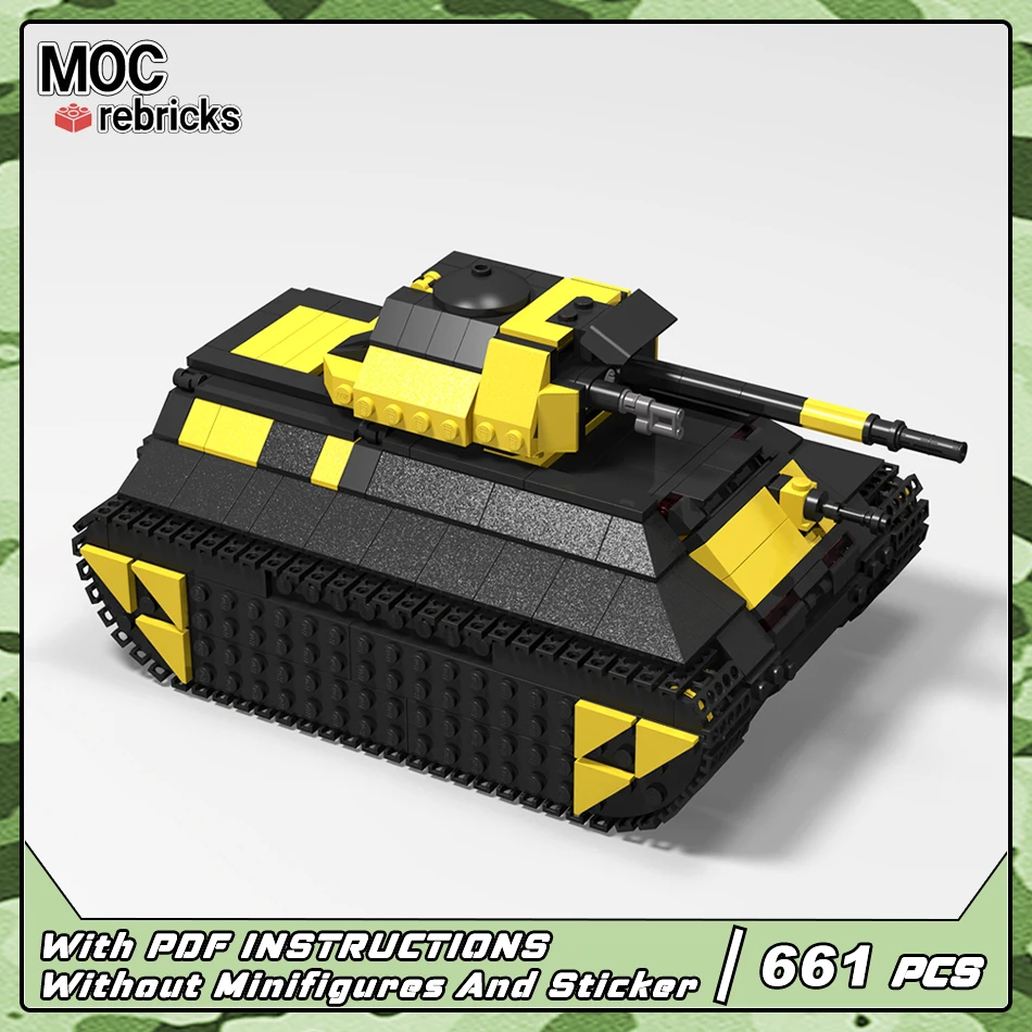 

MOC-208600 Military Series Blacktron 1 Medium Tank Building Block Vehicle Model DIY Bricks Toys Children's Gifts