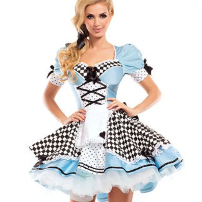 2024 Halloween Disney Costumes New Alice In Wonderland Maid Dress Cosplay Costumes Princess Dress Womem Performance Costumes