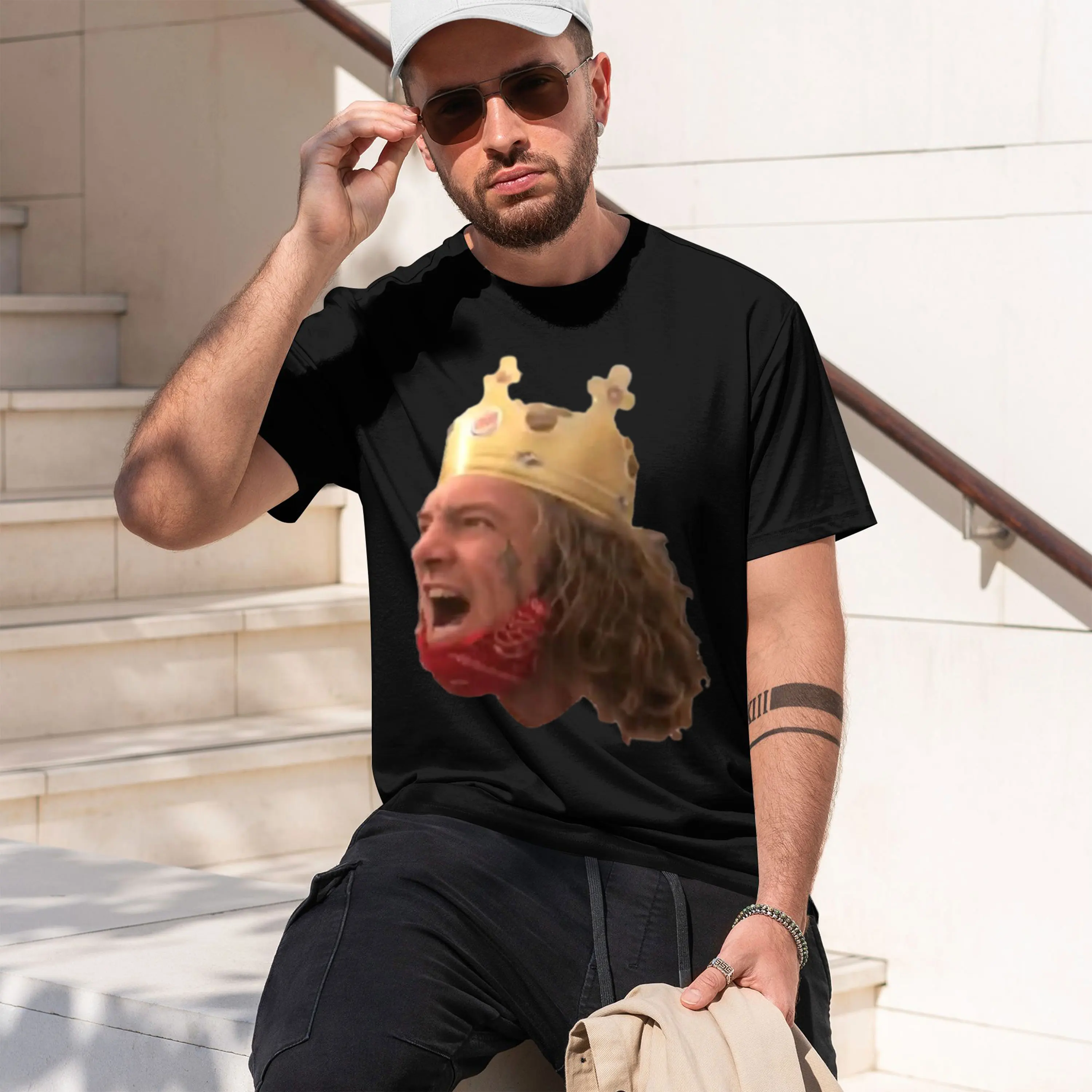 burger king guy Sticker 2026 New Model Men’s Short-sleeve crewneck T-Shirt Classic Casual Multiple Colors and Sizes for Daily We
