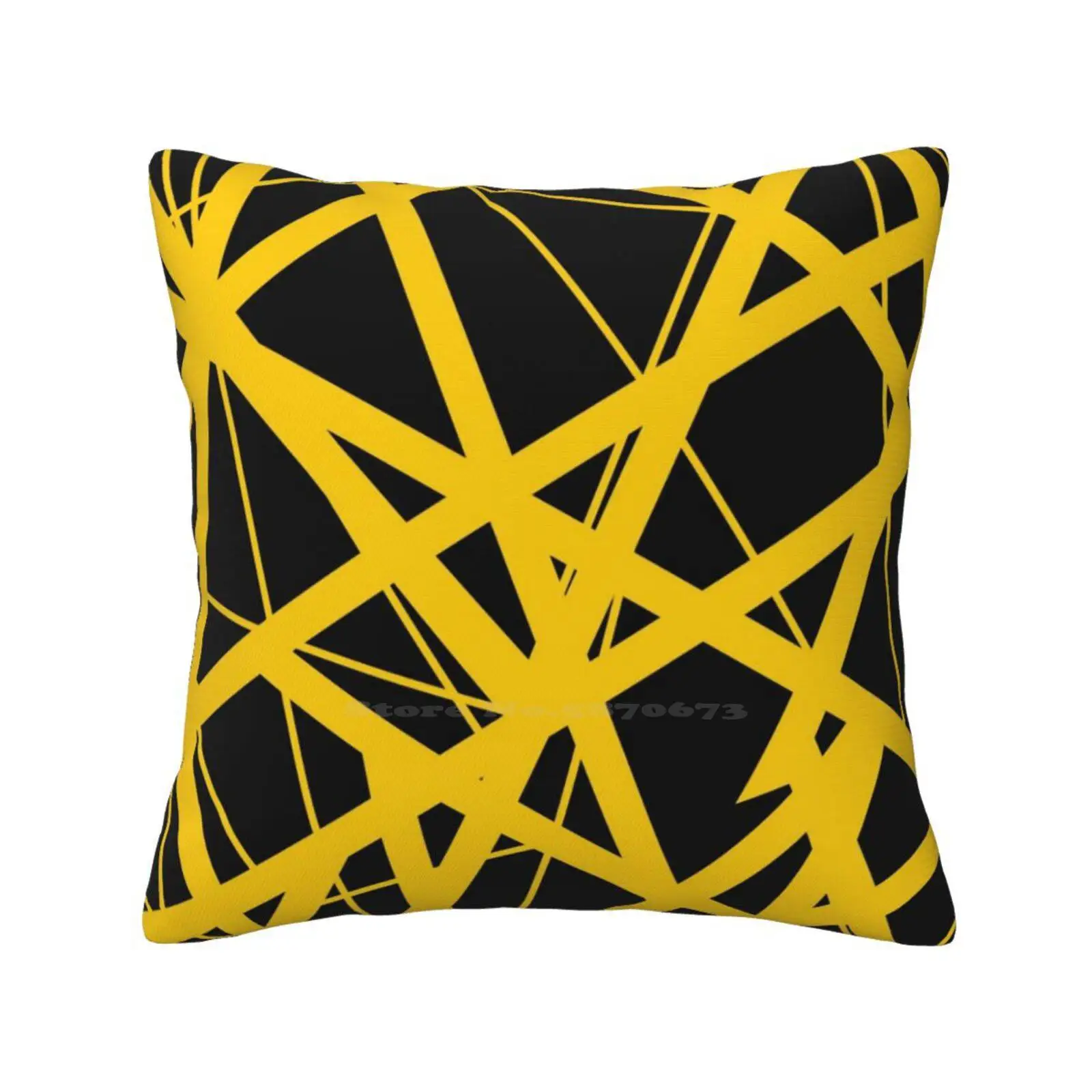 

Evh : Authentic Black & Yellow Stripes Design ( ) Pillow Cover Hug Pillowcase Eddie Inspired Stripes Design