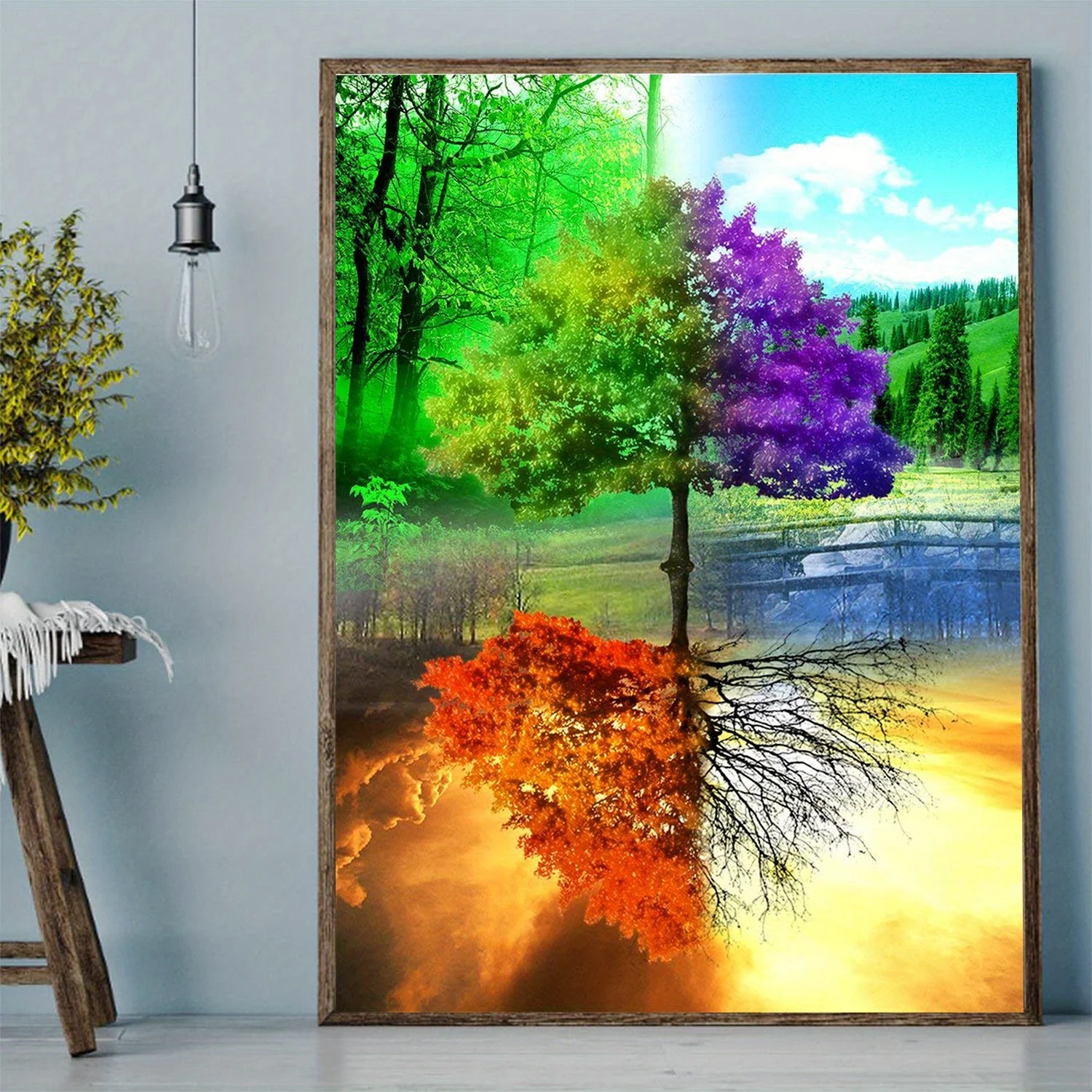 Four Seasons Tree 5D Diamond Painting Landscape Diamond ricamo DIY Full Drill strass Craft Wall Art Home Decor Gift