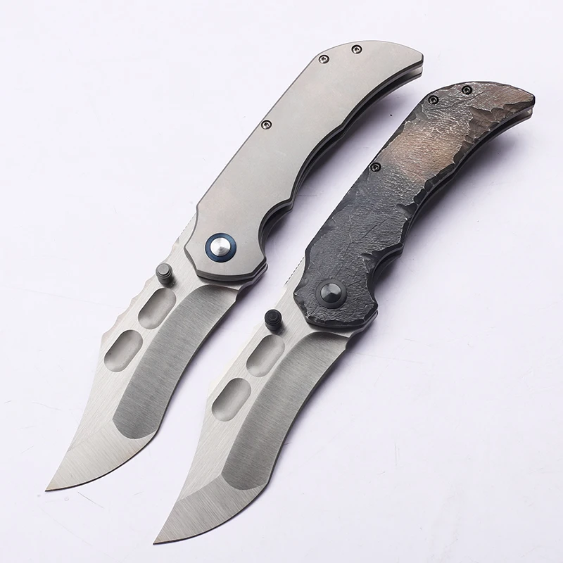 

Imported M390 Steel Folding Knife Titanium Handle Outdoor Camping Portable Fruit Knife EDC Hiking Fishing Pocket Tool Knife