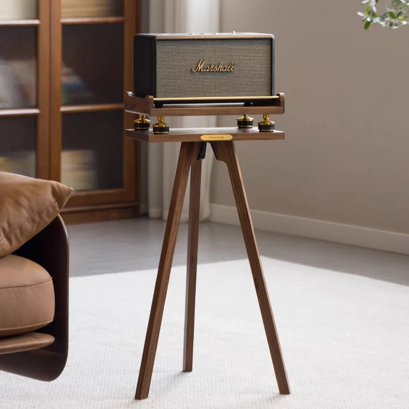 

Speaker Floor Stand, Solid Wood Tripod Isolation Stand with Anti-Vibration Design, Decorative Audio Speaker Rack for Home