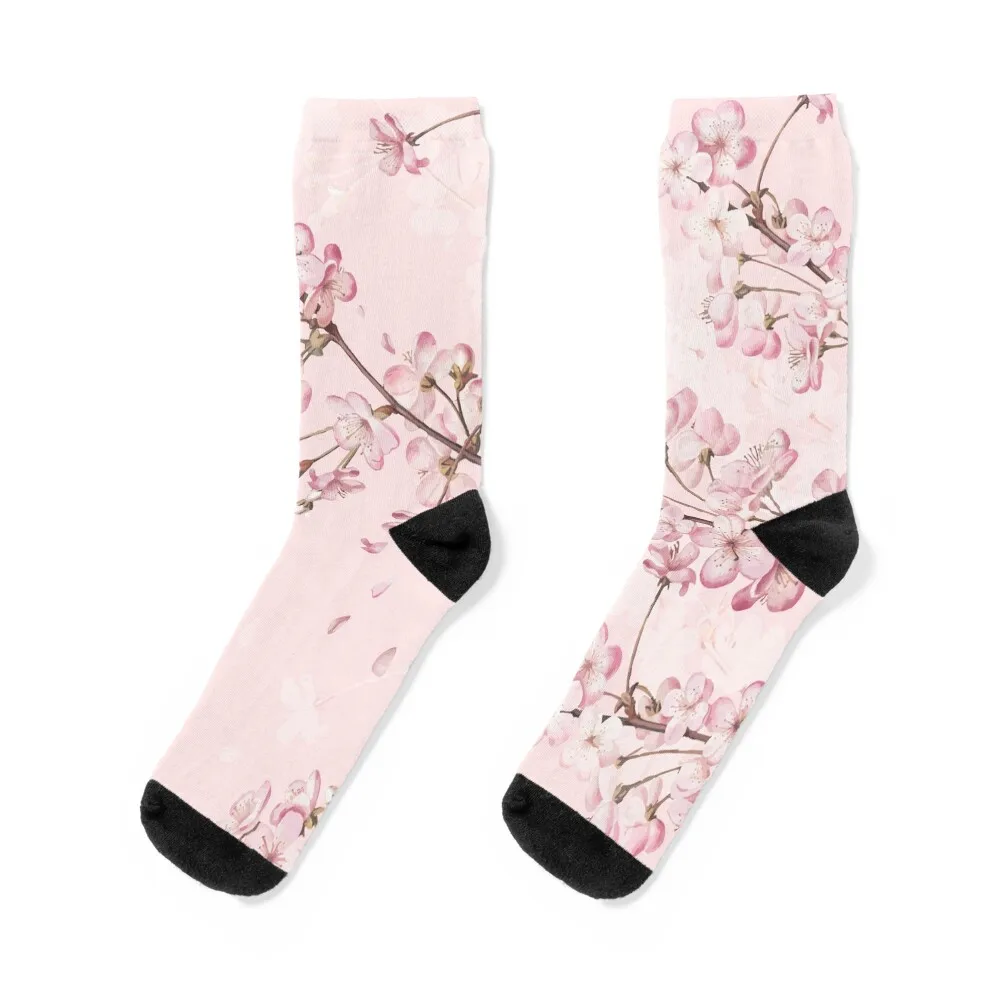 

Sakura Cherry Blossom Socks cotton FASHION warm winter Women Socks Men's