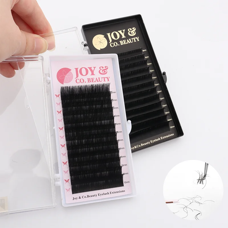 

JoyCo Silk Lash Extension Individual Lashes Professionals Eyelash Extension Soft Russian Volume Eyelashes Natural Faux Cils