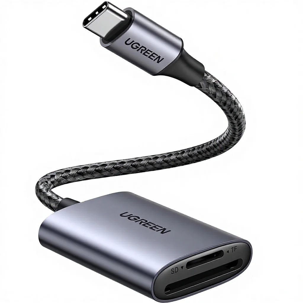 UGREEN USB-C 2-in-1 SD/microSD/TF Card Reader (SDHC/SDXC) for iPhone 17/16 Samsung for MacBook iPad & Trail Game Camera