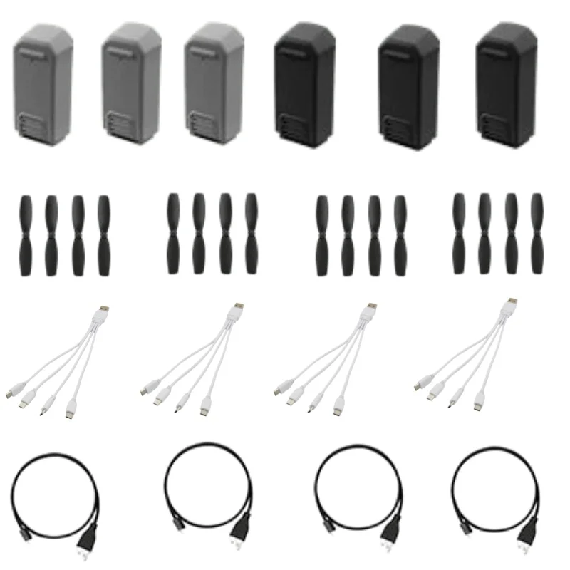 D26 RC Drone Battery Blades D26 RC Quadcopter Spare Parts Accessories 3.7V 750mAh Battery Propeller USB Line for D26 Drone