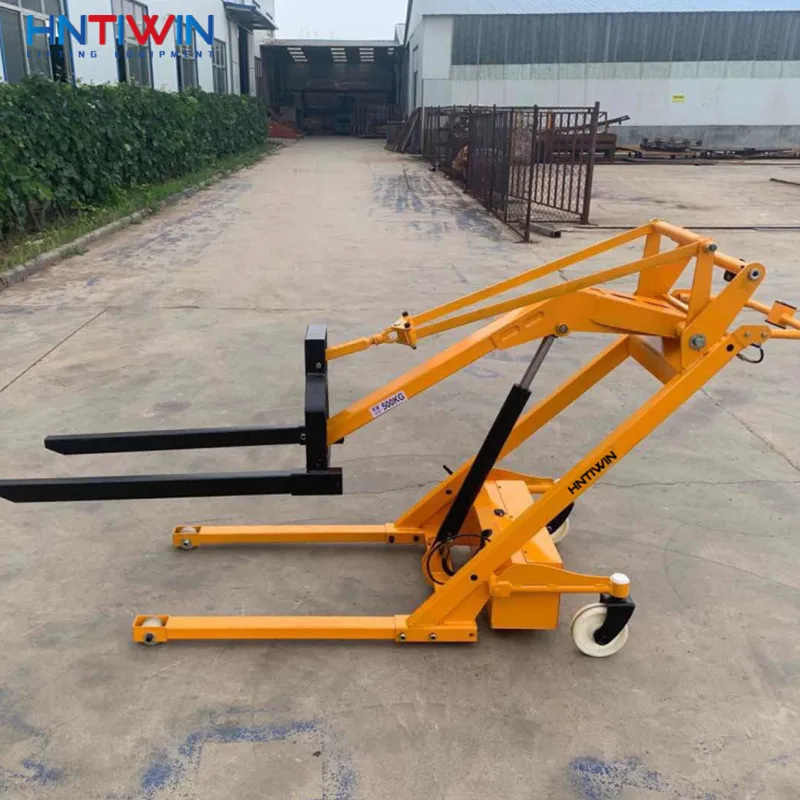 500kg mini folding shop crane sale with hook or fork for pallet