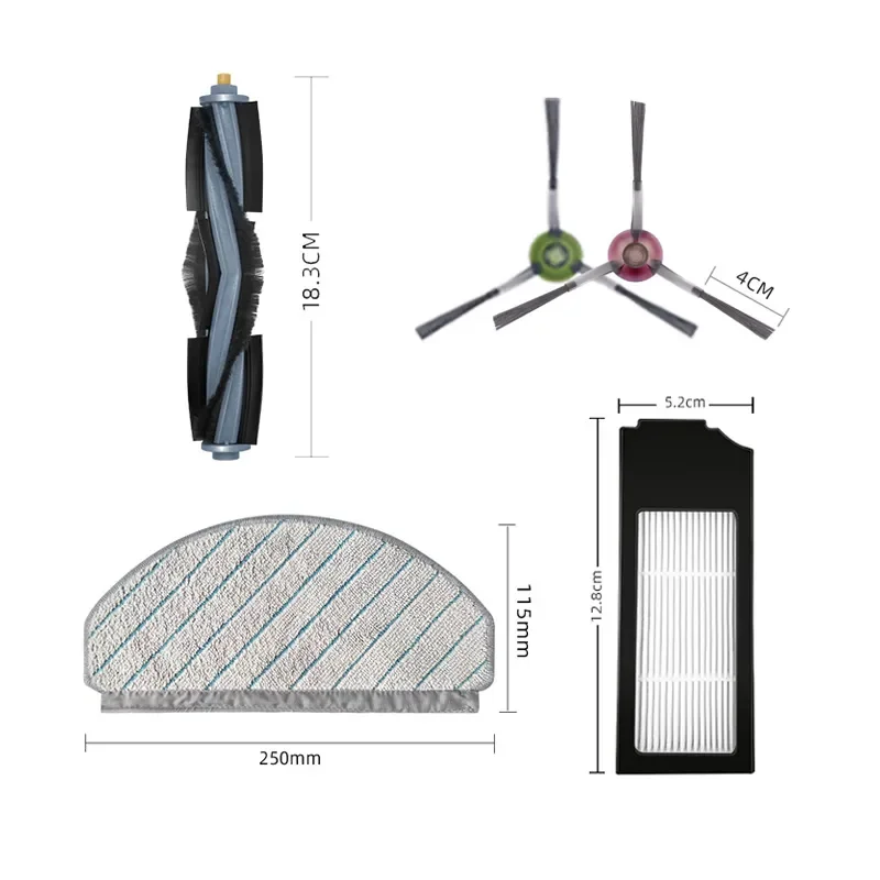 For Ecovacs X1 Plus Robot Vacuum Cleaner Replacement Spare Parts Main Side Brush Hepa Filter Mop Rag Dust Bag Brush Cover