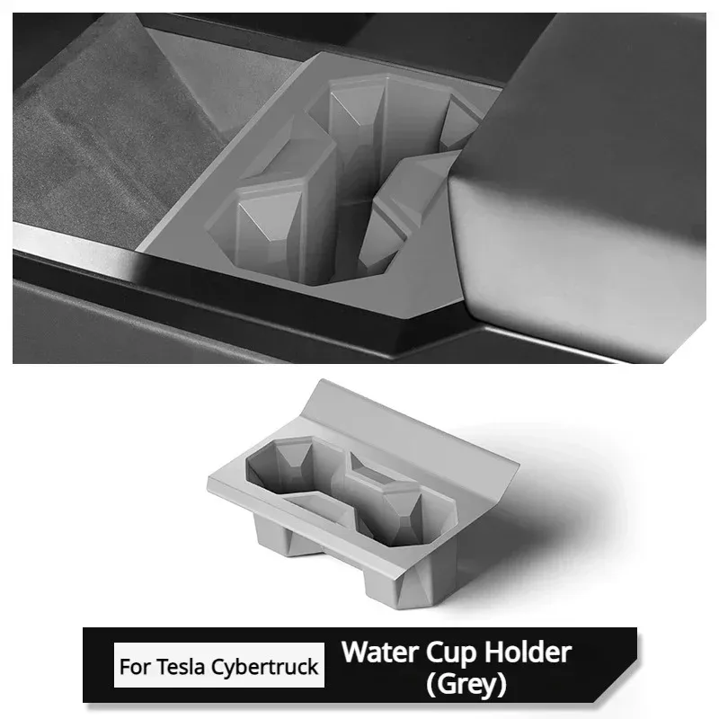 ل تسلا Cybertruck 2025 التحكم المركزي حامل أكواب الماء إدراج سيليكون شرب حامل مُنظِم ترقية الملحقات الداخلية