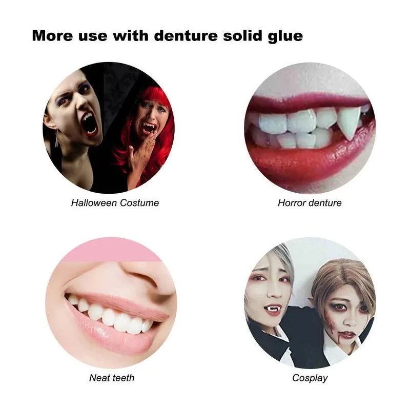 30g False Teeth Solid Glue Temporary Repair Dental Filling Material Denture Adhesive Props Adhesive For Halloween Makeup