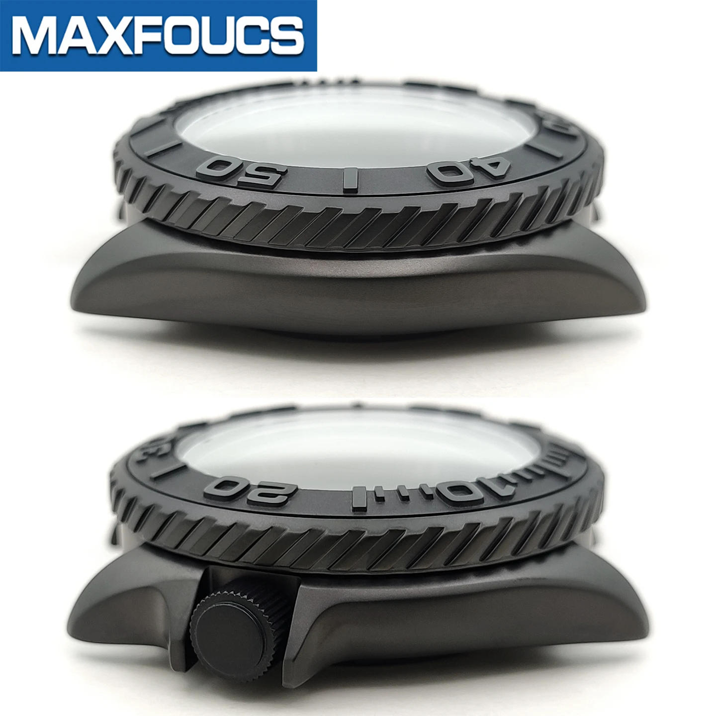 Turbine SKX 3.8 Uhrengehäuse-Set Schwarz Matt Passend für NH35/NH36/NH34 MOD Uhrengehäuse Teile Saphir-Einsatz Krone Kundenspezifisches Zubehör – Detail 8