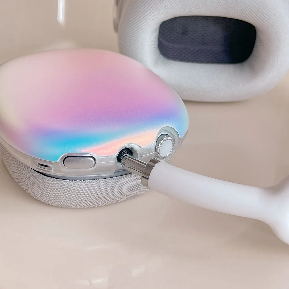 INS Dreamy Laser Gradient Colorful Headset Case For Apple AirPods Max Earphone Protective Cover for AirPods max Cute Cases Girl