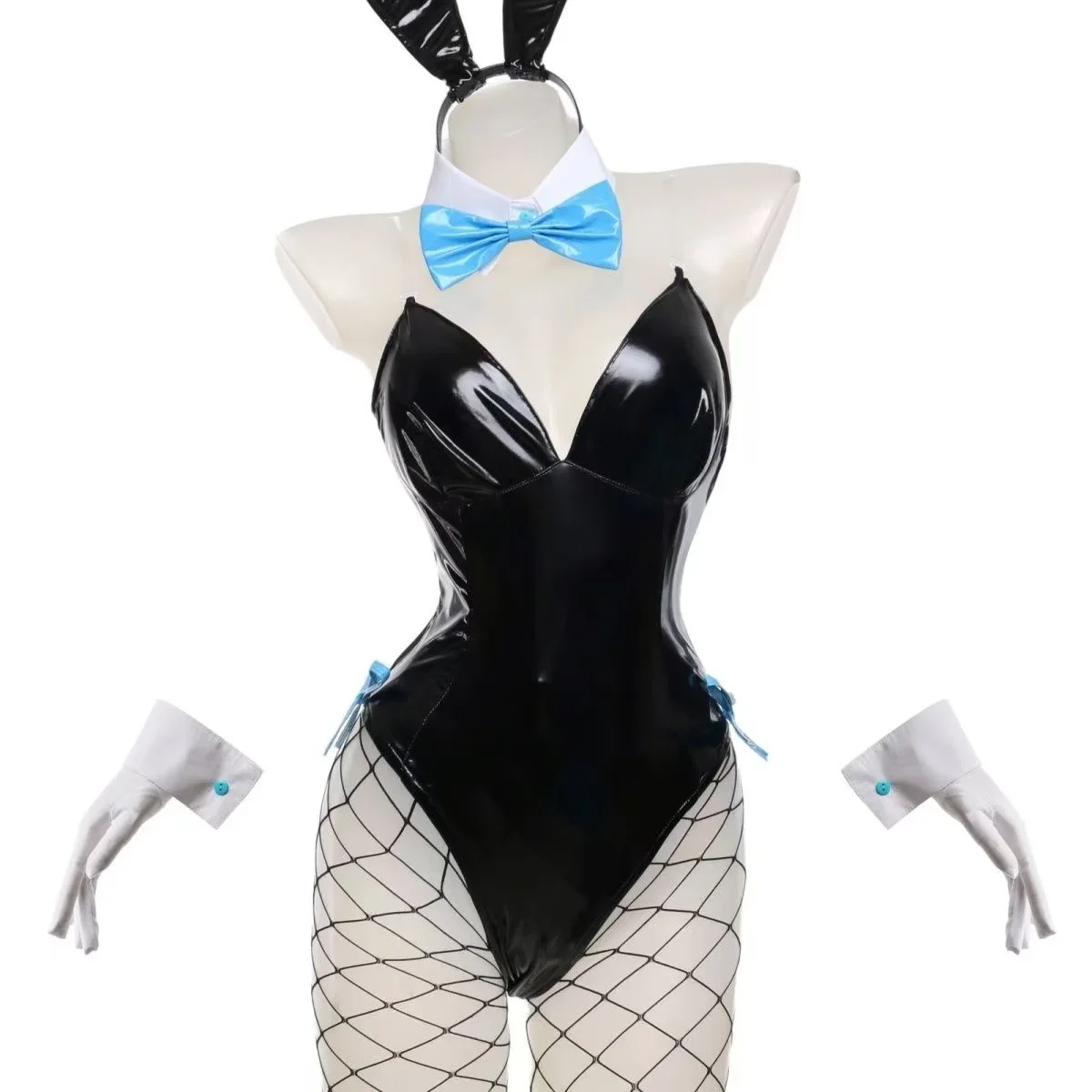 

Косплей кролик, девочка-зайчик Чжу Юньхуа Рин Неро завтра Най косплей сексуальный лакированный кожаный костюм