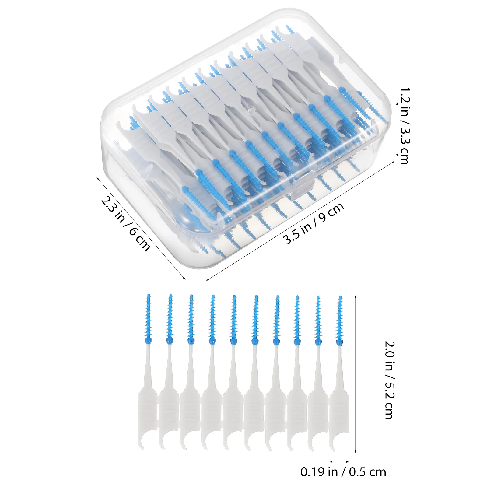 400 Pcs Interdental Brush Floss Picks for Braces Toothpicks Manual Teeth Silica Gel Toothbrush Mini