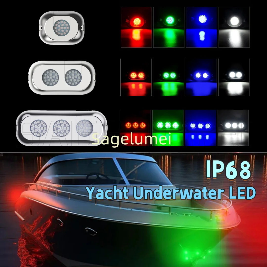 

10-30 В светодиодный белый/синий/красный/зеленый цветной подводный светильник для яхты и лодки P68 водонепроницаемый светодиодный сигнальный морской фонарь из нержавеющей стали