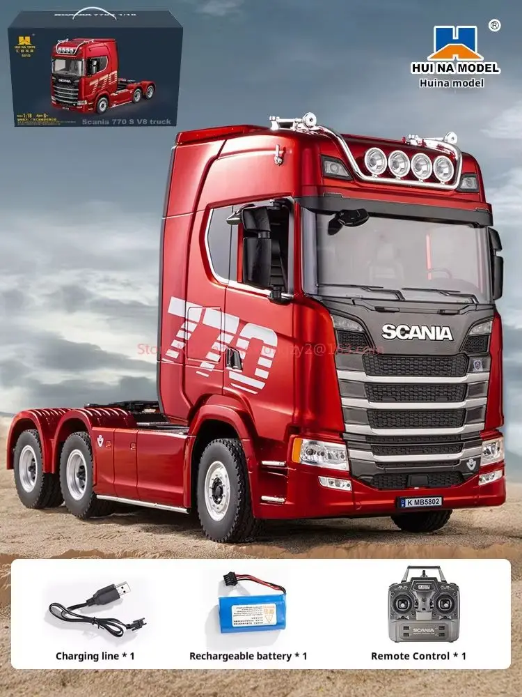 在庫あり ラジコン エンジニアリングカー Huina スカニア 770s トレーラーヘッド 合金製カーモデル 子供のおもちゃ 四輪駆動 比率501d