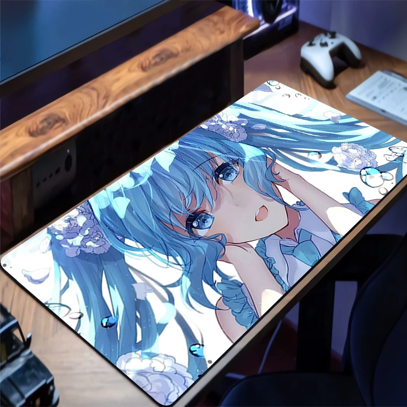 

Mouse Pad Extended Gaming H-hatsune Miku Mousepad With Stitched Edges Desk Mat Non-Slip Base Computer Keyboard Pad For Laptop