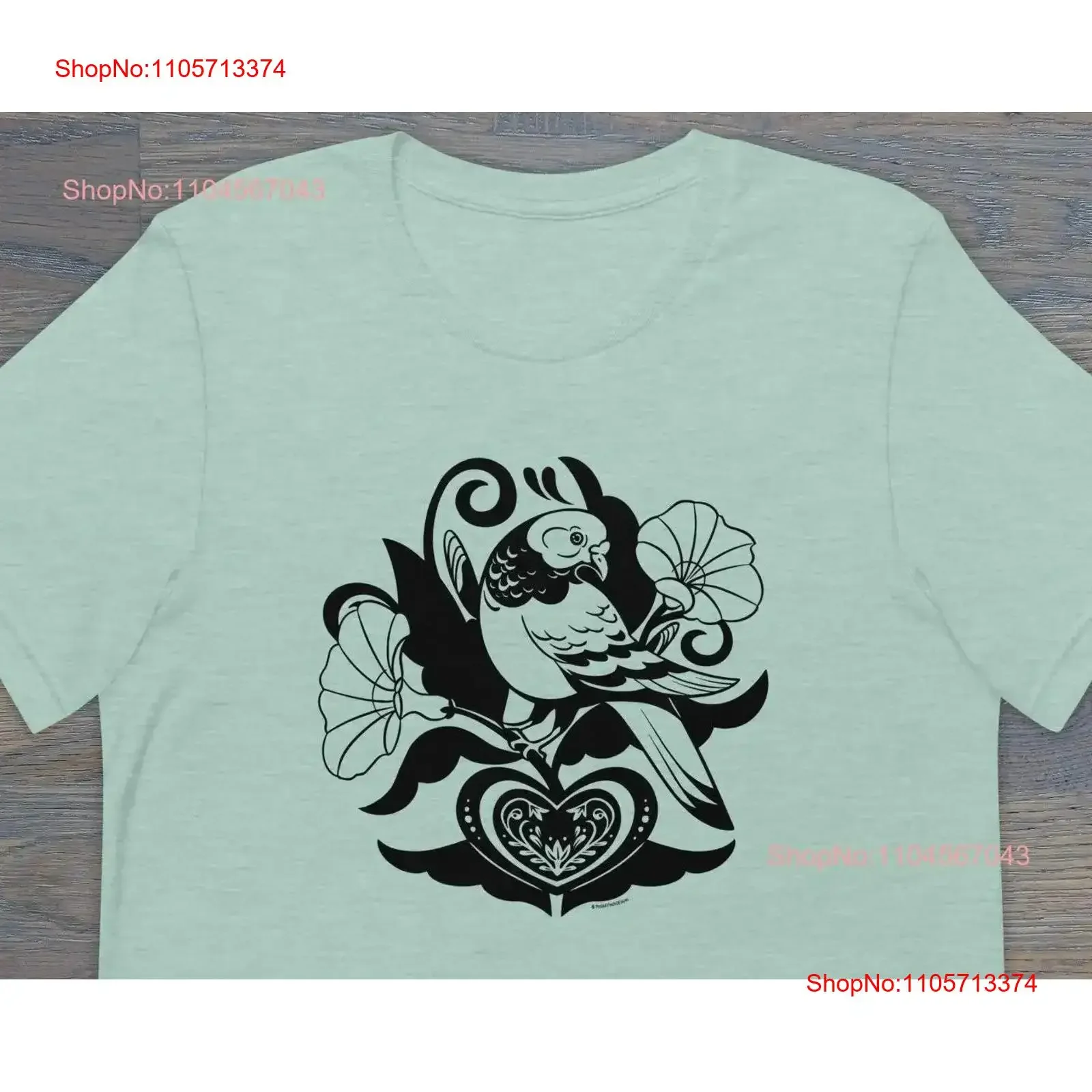 Pigeon Distelfink T Shirt Folk Art Inspired PA Dutch vintage Washed streetwear Top For Everyday Wear Breathable
