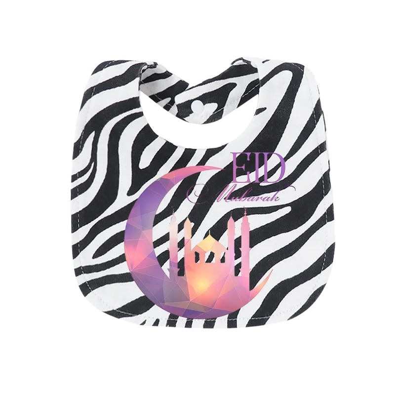 Eid Mubarak Print Double Layer Teething Bib Adjustable Snap Button Cute Cartoon Kawaii Hot Sale Gender Neutral Lovely Baby Toy