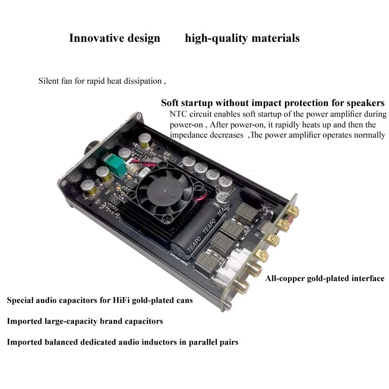 새로운 TPA3255 600W 고출력 300Wx2 스테레오 듀얼 채널 저잡음 HIFI 디지털 앰프 (케이스 포함)